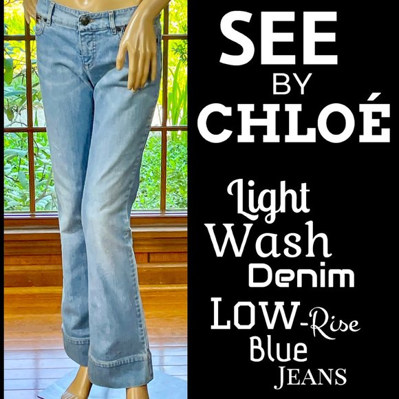 See By Chloe Denim - ⭐️HP⭐️SEE BY CHLOE▪️Light Wash Denim Low-Rise Flared Bootcut Blue Jeans